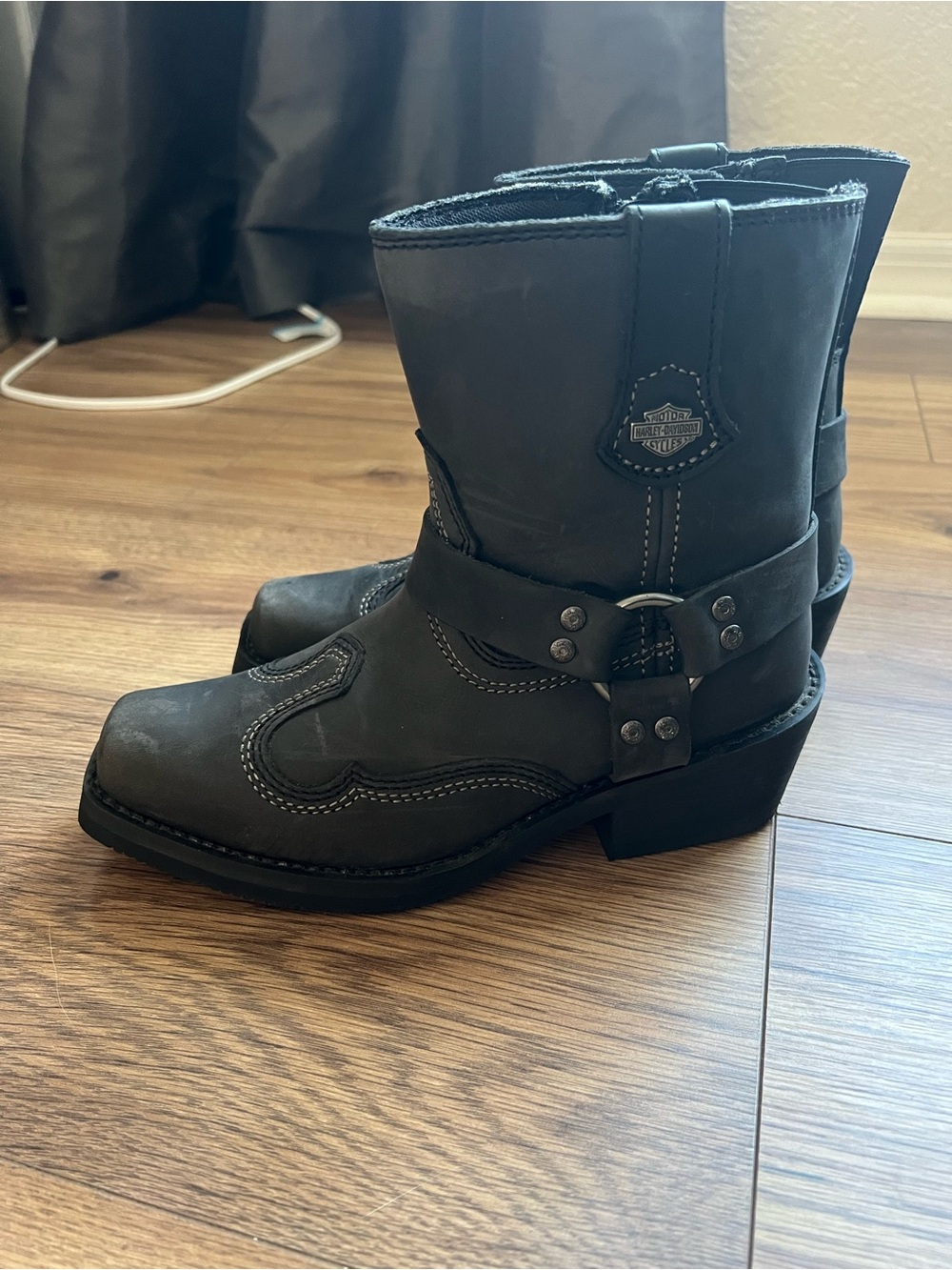 Harley Davidson Black Womens Korsen Short Motorcycle Boots